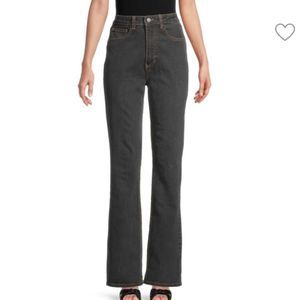 NWT WeWoreWhat Long Tall High Rise Flared Jeans Women Size 25 Grey 70s Retro